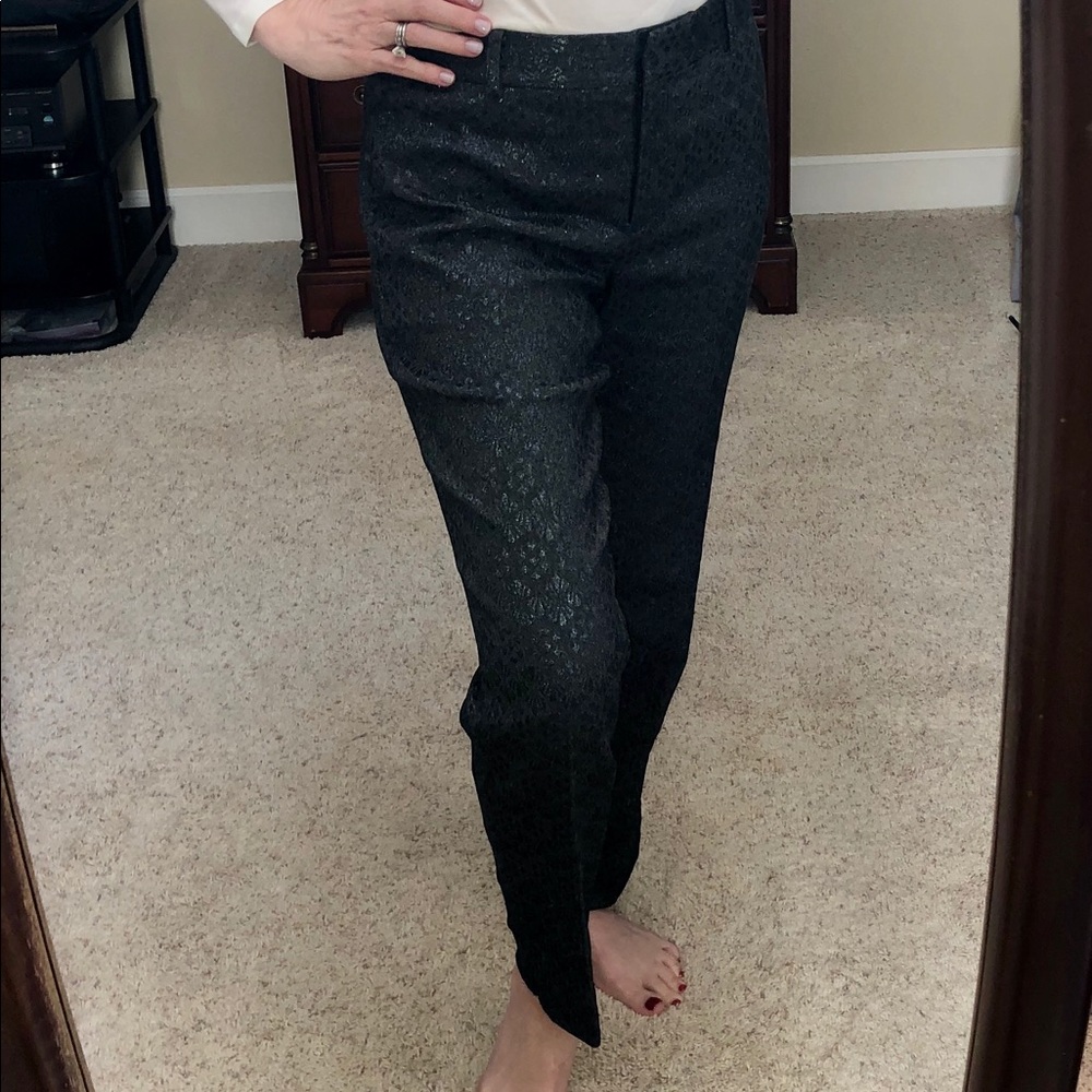 Banana Republic black jacquard print shimmer pants